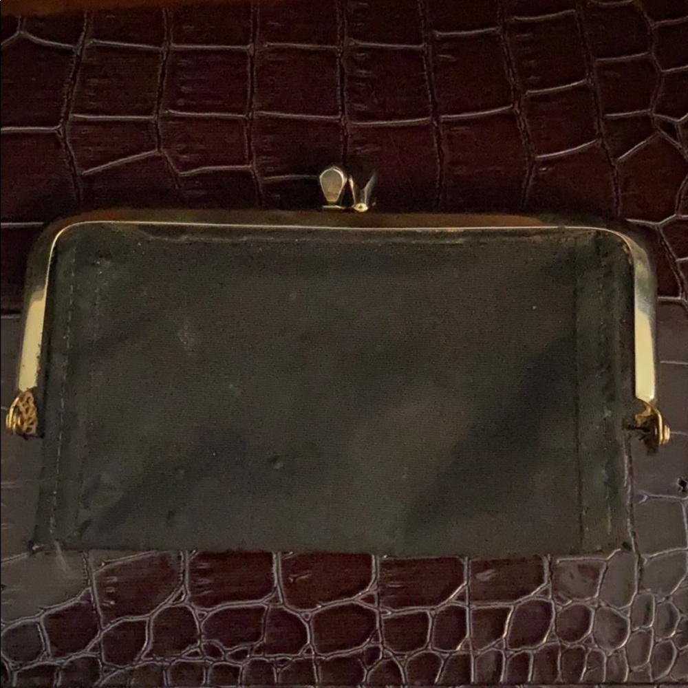 ✅ VINTAGE Coin Purse Gold Tone Clasp Vinyl Lining